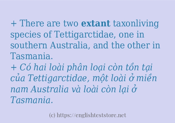 Các cách dùng từ extant