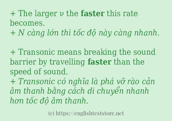 Các cách dùng từ faster Các cách dùng từ faster