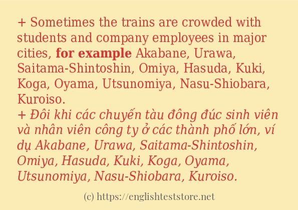 Các cách dùng từ for example Các cách dùng từ for example