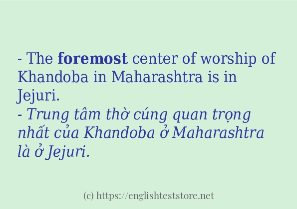 Các cách dùng từ foremost Các cách dùng từ foremost