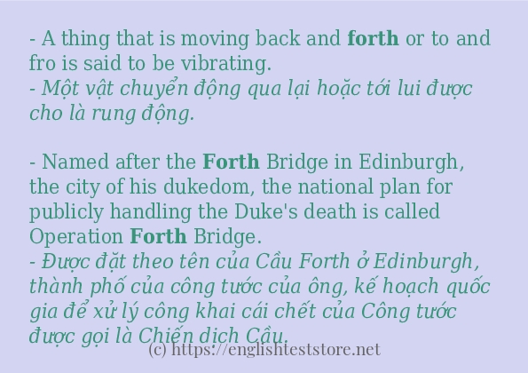 Các cách dùng từ forth