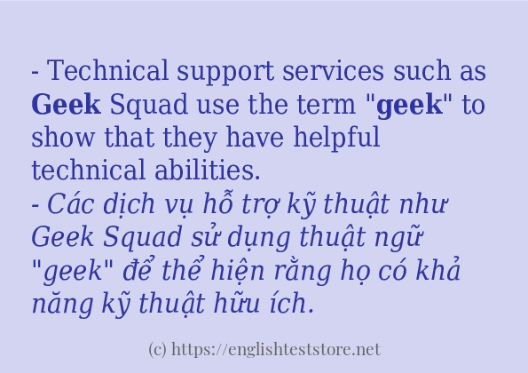 Các cách dùng từ geek