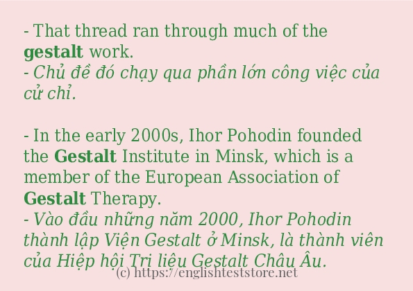 Các cách dùng từ gestalt