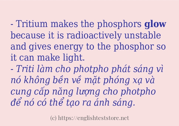 Các cách dùng từ glow