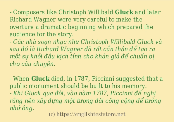 Các cách dùng từ gluck