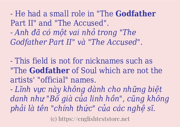 Các cách dùng từ godfather