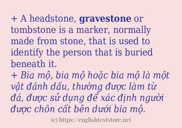 Các cách dùng từ gravestone Các cách dùng từ gravestone