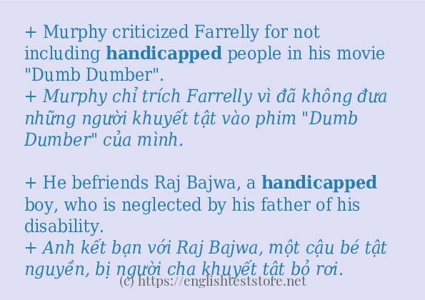 Các cách dùng từ handicapped
