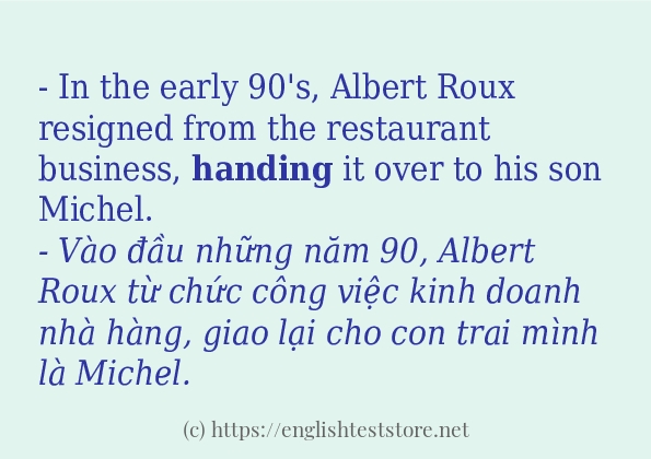 Các cách dùng từ handing
