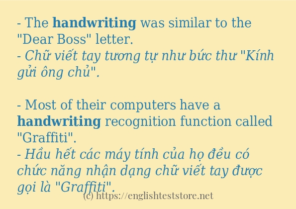 Các cách dùng từ handwriting Các cách dùng từ handwriting