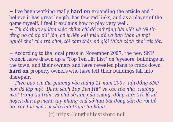 Các cách dùng từ hard on