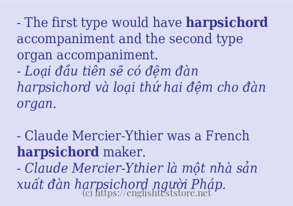 Các cách dùng từ harpsichord