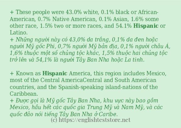 Các cách dùng từ hispanic Các cách dùng từ hispanic