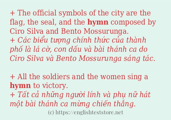 Các cách dùng từ hymn