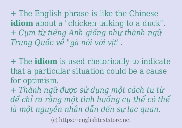 Các cách dùng từ idiom