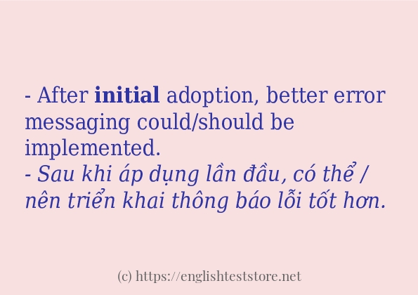 Các cách dùng từ initial