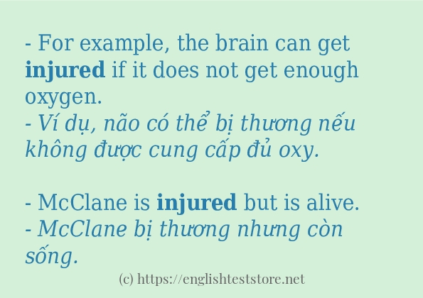Các cách dùng từ injured