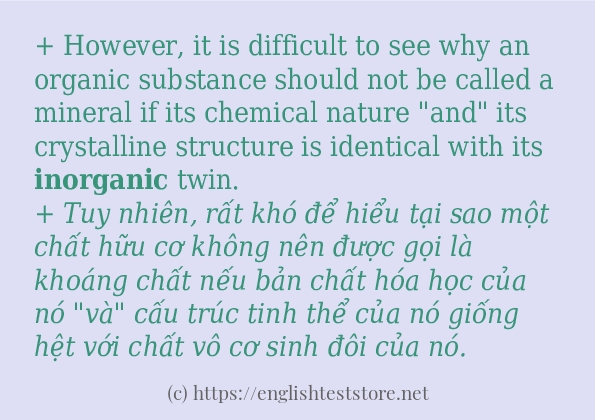 Các cách dùng từ inorganic