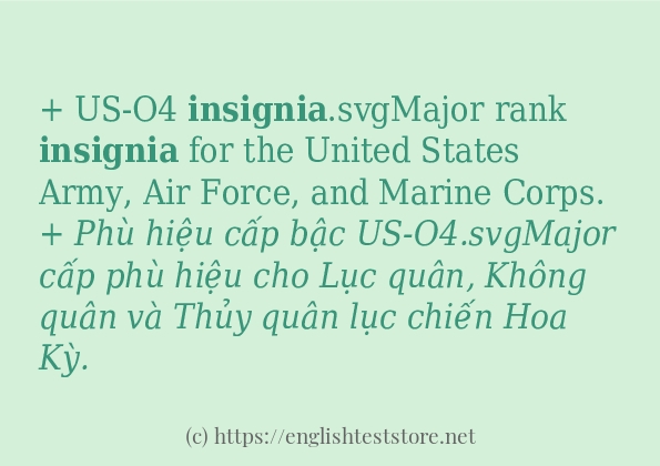 Các cách dùng từ insignia