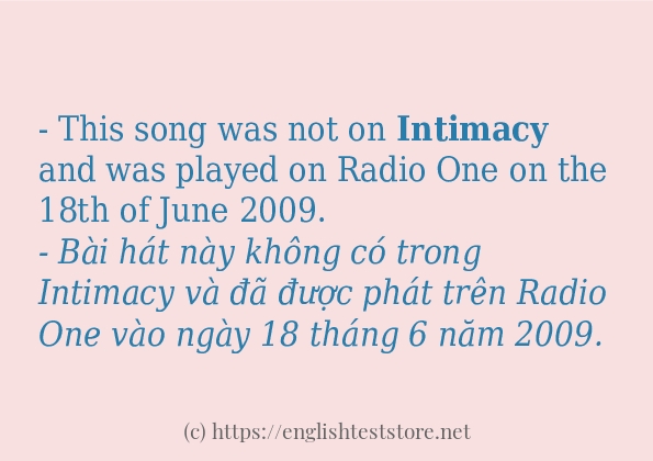 Các cách dùng từ intimacy