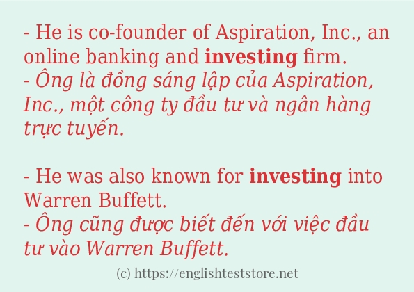 Các cách dùng từ investing