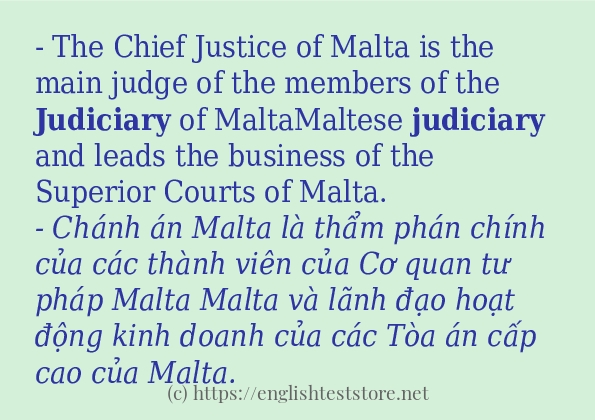 Các cách dùng từ judiciary