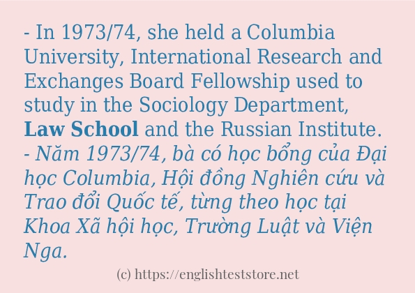Các cách dùng từ law school