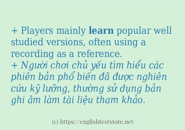 Các cách dùng từ learn