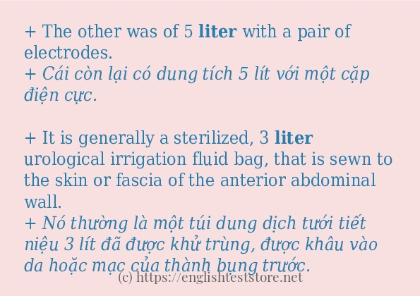 Các cách dùng từ liter