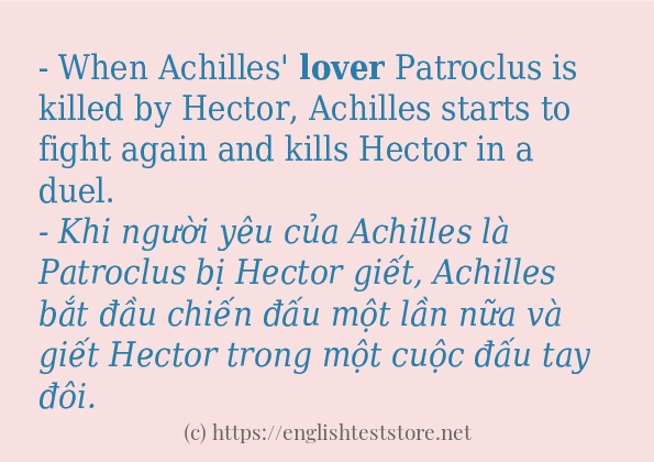 Các cách dùng từ lover