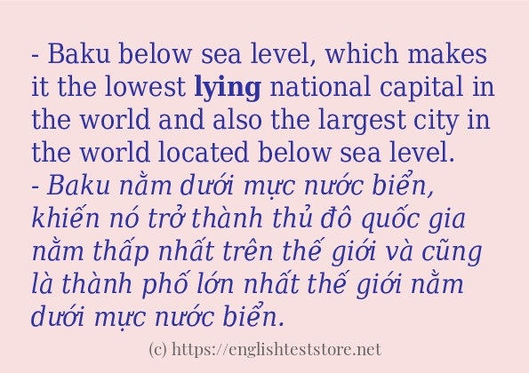 Các cách dùng từ lying Các cách dùng từ lying
