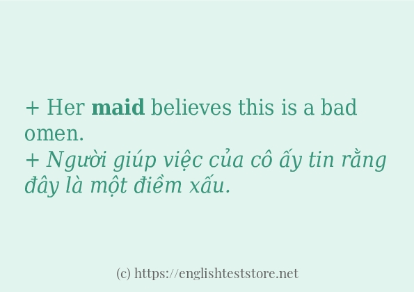 Các cách dùng từ maid