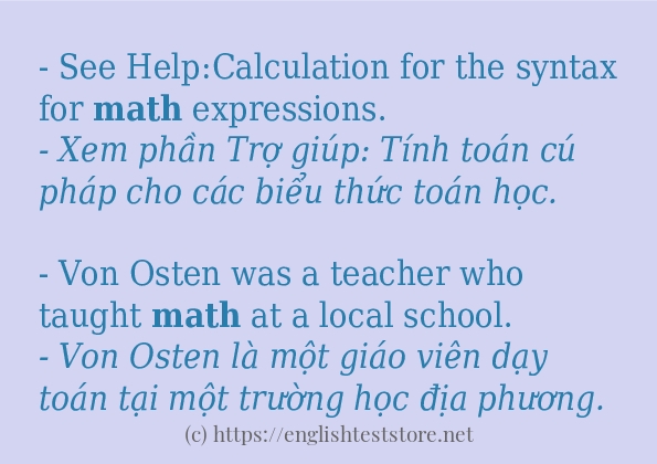 Các cách dùng từ math Các cách dùng từ math