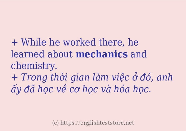 Các cách dùng từ mechanics
