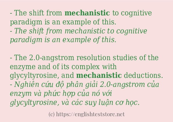 Các cách dùng từ mechanistic