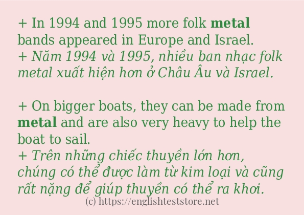 Các cách dùng từ metal