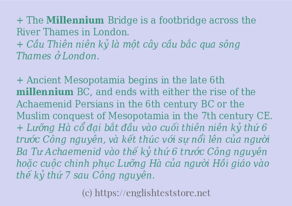 Các cách dùng từ millennium