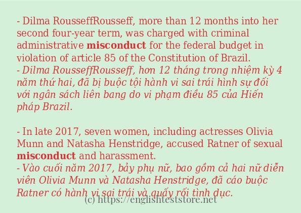 Các cách dùng từ misconduct