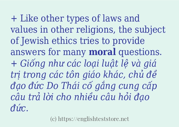 Các cách dùng từ moral
