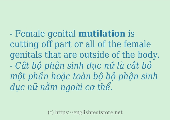 Các cách dùng từ mutilation Các cách dùng từ mutilation