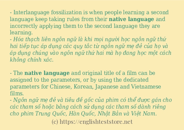Các cách dùng từ native language