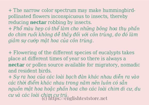 Các cách dùng từ nectar