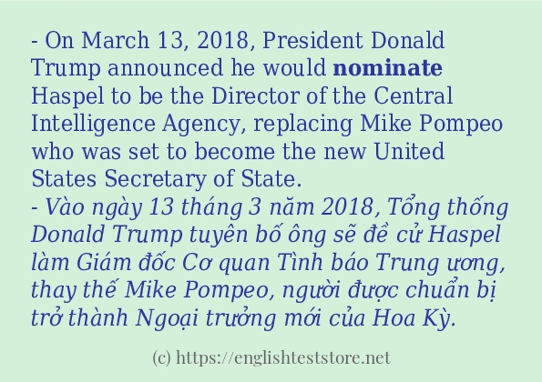 Các cách dùng từ nominate