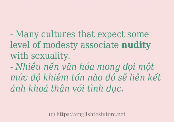 Các cách dùng từ nudity
