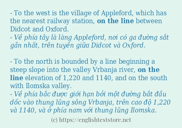 Các cách dùng từ on the line