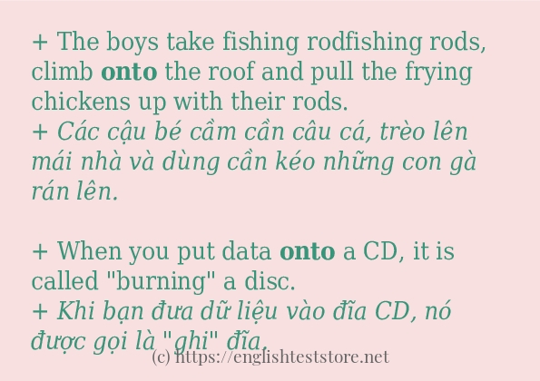 Các cách dùng từ onto