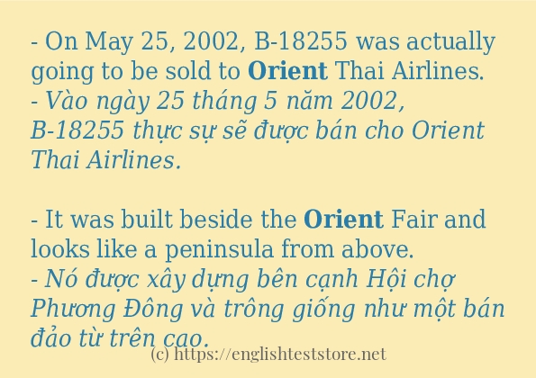 Các cách dùng từ orient Các cách dùng từ orient
