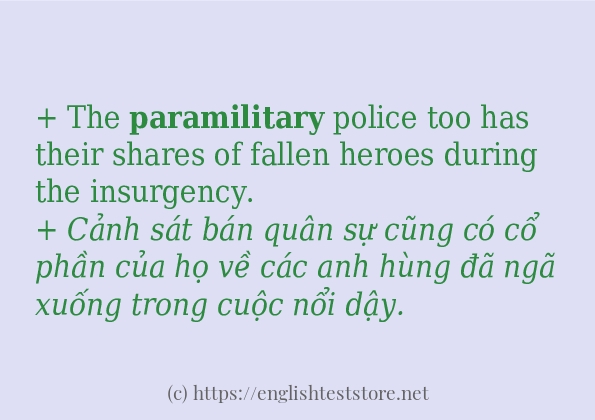 Các cách dùng từ paramilitary Các cách dùng từ paramilitary
