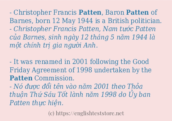 Các cách dùng từ patten