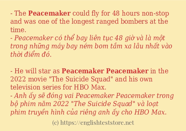 Các cách dùng từ peacemaker